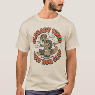 Camiseta Clube Divertido de Corrida Lenta Tartaruga Vintage
