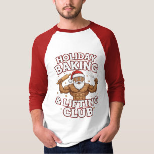 Camiseta Clube Divertido de Natal Negro para Assar e Levant