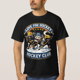 Camiseta Clube Divertido dos Animais do Hóquei - Amor pelo 