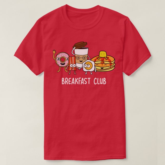 Camiseta Clube do Café da Manhã T Cute Kawaii Parody Comida (Frente do Design)