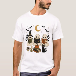 Camiseta Clube do Livro de Fantasmas Leitura Fofa Halloween