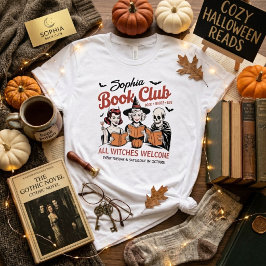 Camiseta Clube do Livro de Halloween Nome Personalizado