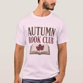 Camiseta Clube do Livro de Outono Design de Leitor Vintage