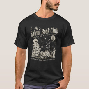 Camiseta Clube do Livro Retro Salem Engraçado Bruxa Espirit