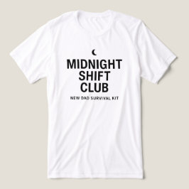 Camiseta Clube do Turno da Meia-Noite Tipografia Minimalist