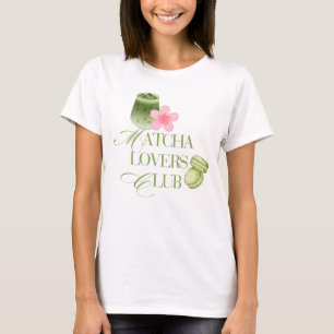 Camiseta Clube dos Amantes de Matcha Macarons de Chá Verde