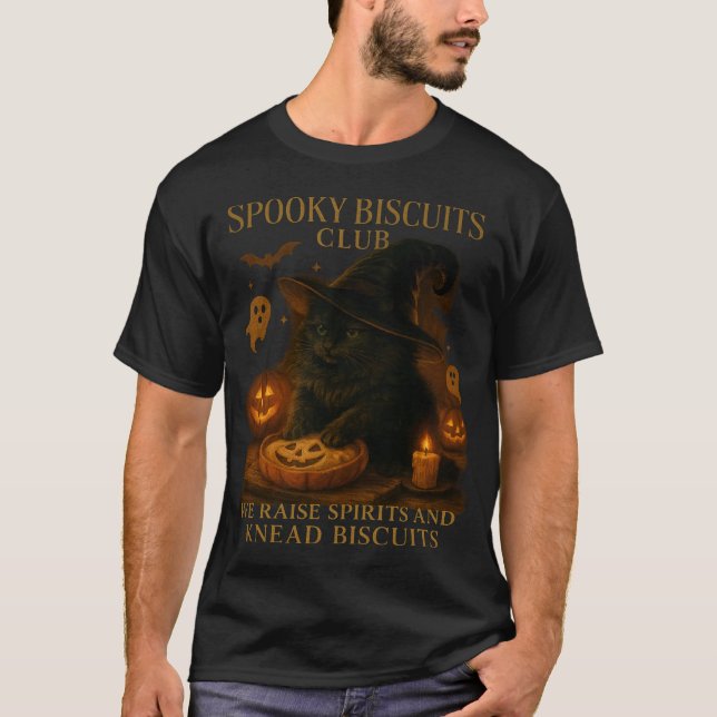 Camiseta Clube dos Biscoitos Assustadores Gato Dia das Brux (Frente)
