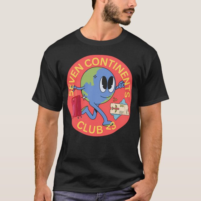 Camiseta Clube dos Sete Continentes Cartoon (Frente)