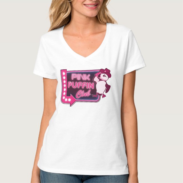 Camiseta Clube Pink Puffin (Frente)