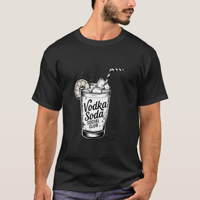 Camiseta Clube Social de Bebida de Vodca com Soda de Coquet (Frente)