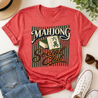 Camiseta Clube Social de Mahjong Retro Bold