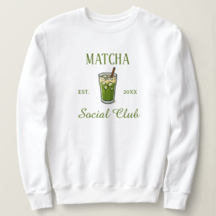 Camiseta Clube Social de Matcha Fofo Moderno Personalizado