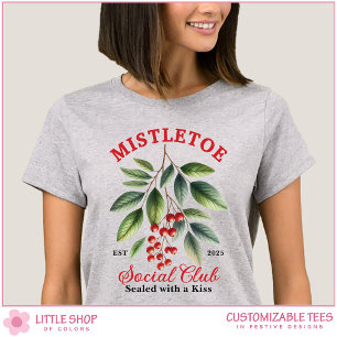 Camiseta Clube Social de Musgo de Natal Personalizado