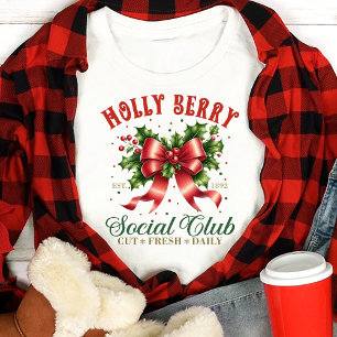 Camiseta Clube Social Holly Berry Arco de Natal Coquette