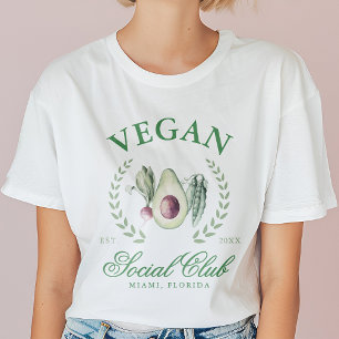 Camiseta Clube Social Vegano Personalizado Local e Ano