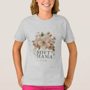 Camiseta Clube Soft Mama Design Floral Vintage