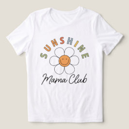 Camiseta Clube Sunshine Mama Presente Retro Groovy do Dia d