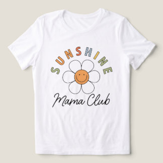 Camiseta Clube Sunshine Mama Presente Retro Groovy do Dia d