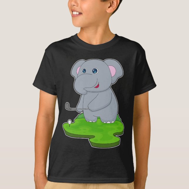 Camiseta Clubes de golfe de elefante (Frente)