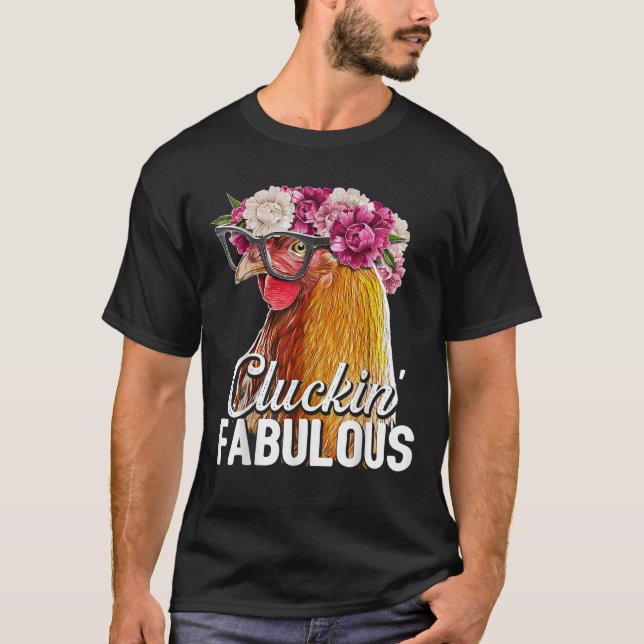 Camiseta Cluckin Fabuloso Fácil Quintal Farmer Galinha Gi (Frente)