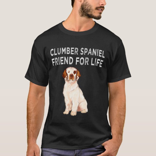 Camiseta Clumber Spaniel Amigo Para A Amizade De Cães De Vi (Frente)