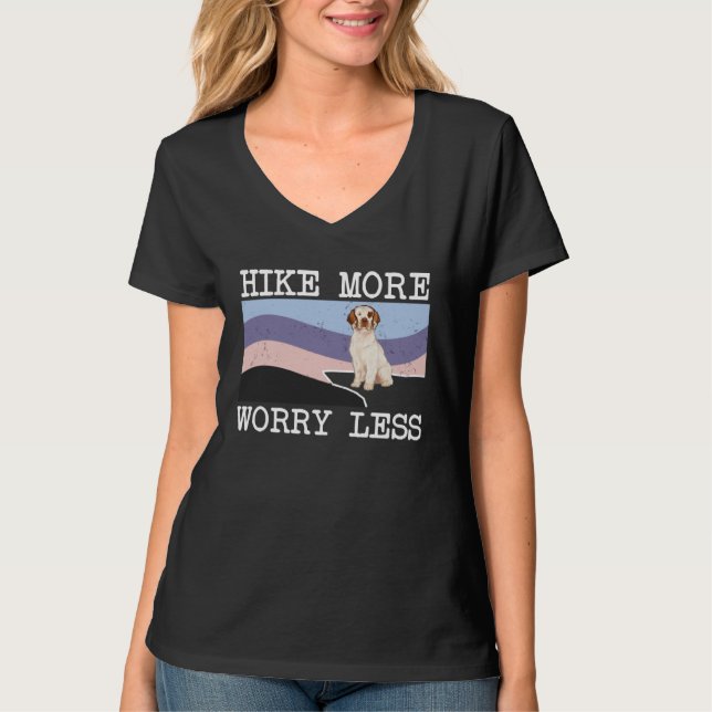 Camiseta Clumber Spaniel Hike More Worry Less Graphic Hikin (Frente)
