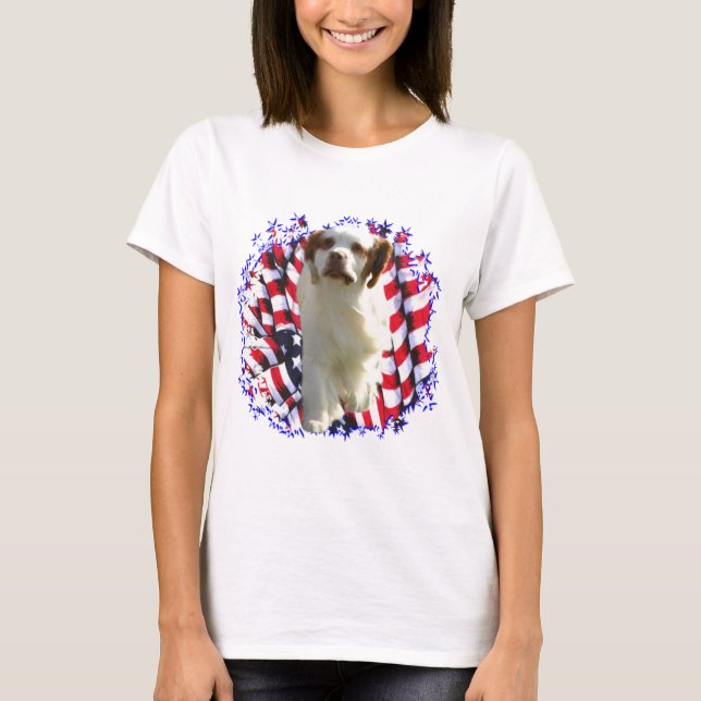 Camiseta Clumber Spaniel Patriot (Frente)