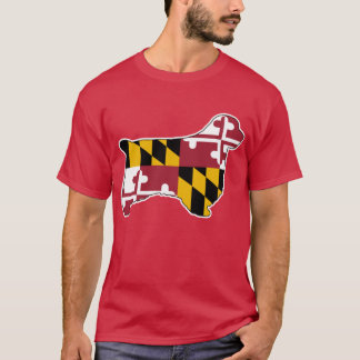 Camiseta Clumber Spaniel Silhouette com Maryland State Fla