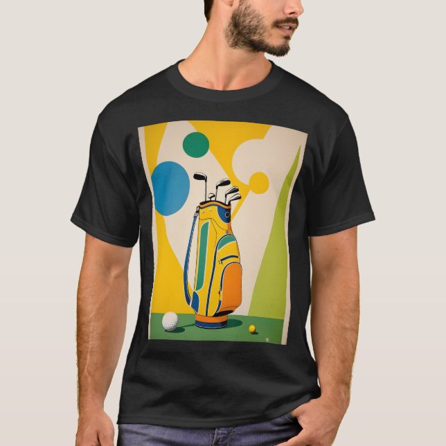 Camiseta Clusters de Golfe do Estilo Moderno do Século Médi (Frente)