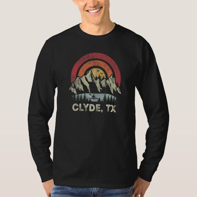 Camiseta Clyde Texas Mountain Sunset Sunrise Kayaking   (Frente)