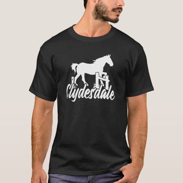 Camiseta Clydesdale Draft Horse Pun Horseback (Frente)