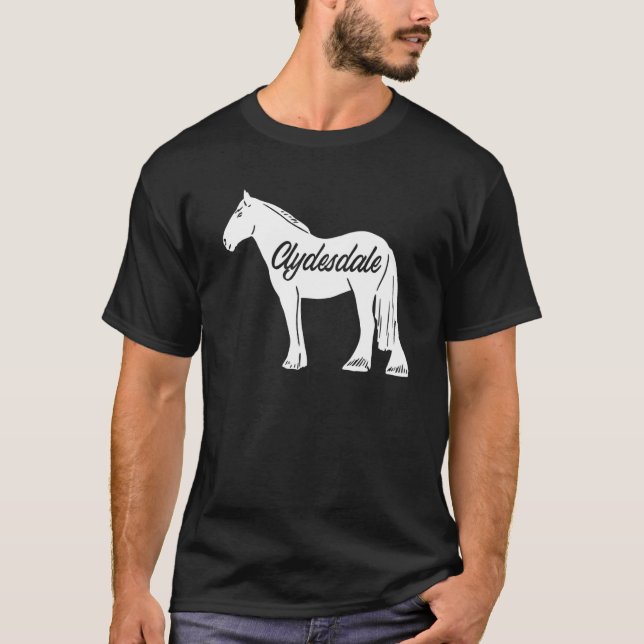 Camiseta Clydesdale Draft Horse Pun Horseback Riding (Frente)