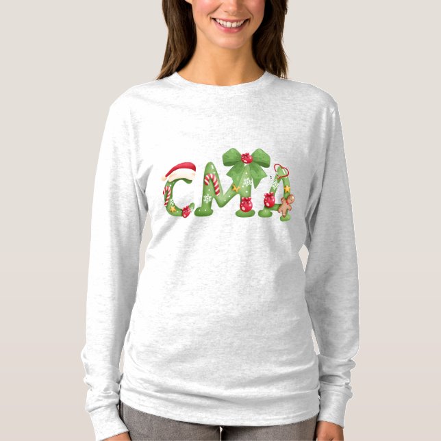 Camiseta CMA Christmas Sweatshirt | Certified Medical Asst. (Frente)