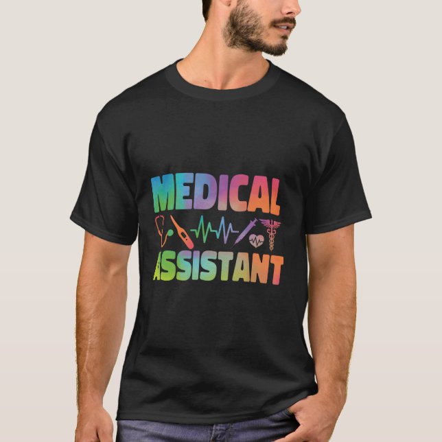 Camiseta Cma De Aquarela Do Assistente Médico Certificado (Frente)