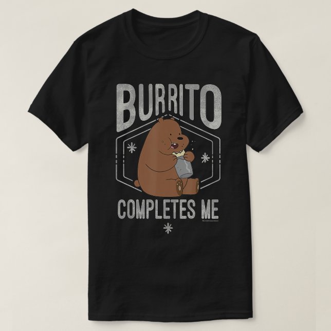 Camiseta CN Nós Bare Bears Grizzly Burrito Completa-Me (Frente do Design)