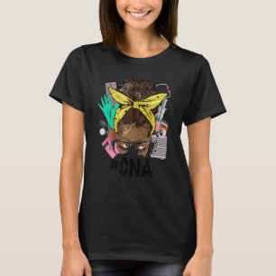 Camiseta CNA Coque Desgrenhado Afro Cabelo Enfermeira Afric