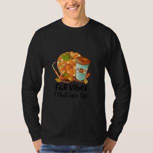 Camiseta Cna Enfermeira Abóbora Outono Vibrações Agradecido