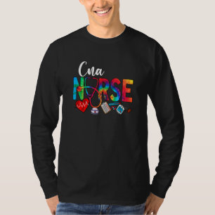 Camiseta CNA Enfermeira Tie Dye Amor Coração Estetoscópio R