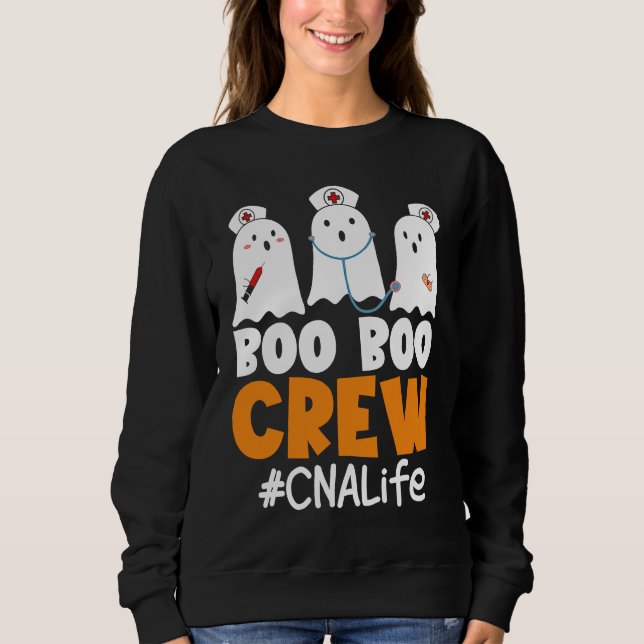 Camiseta CNA Life Boo Boo Crew Nurse Ghost Halloween Costum (Frente)