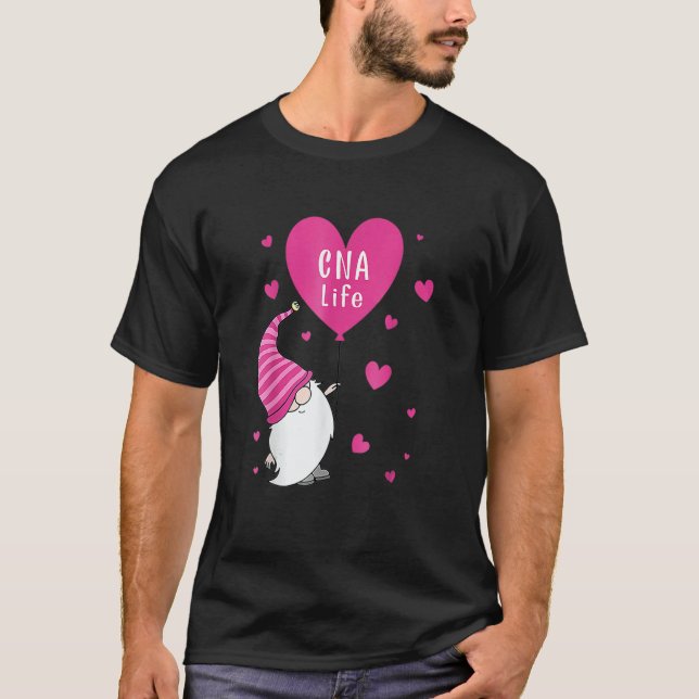 Camiseta Cna Life Valentine Gnome Nurse Valentines Day (Frente)