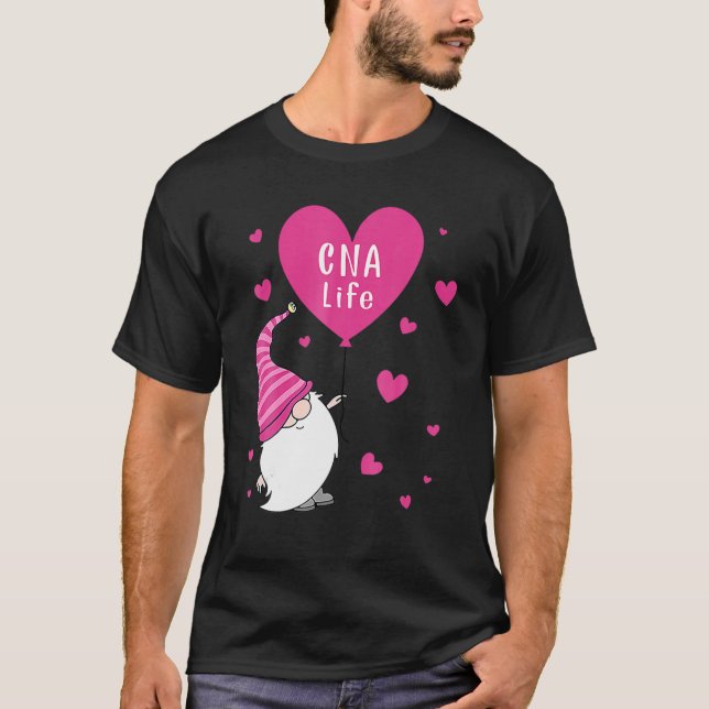 Camiseta CNA Life Valentine Gnome Nurse Valentines Day (Frente)
