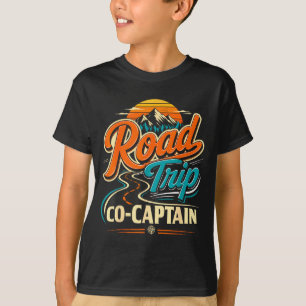 Camiseta Co-capitão de viagem de carro grupo de férias em f