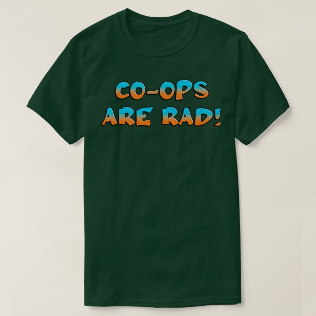 Camiseta Co-Ops São Colaboradores De Trabalho Em Rad Co-Op (Frente do Design)