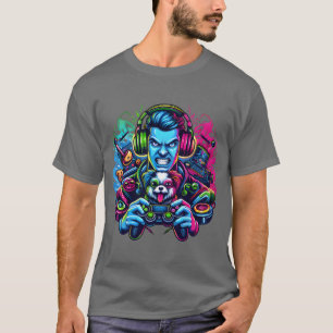 Camiseta Co-Piloto de Jogos - Arte de Gamer Amante de Cacho
