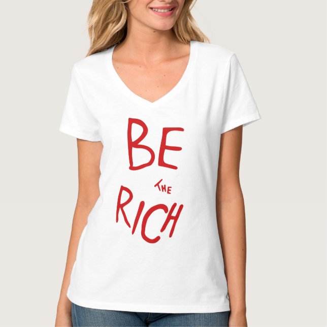 Camiseta COA inspirado no "Be The Rich" Político Progressiv (Frente)