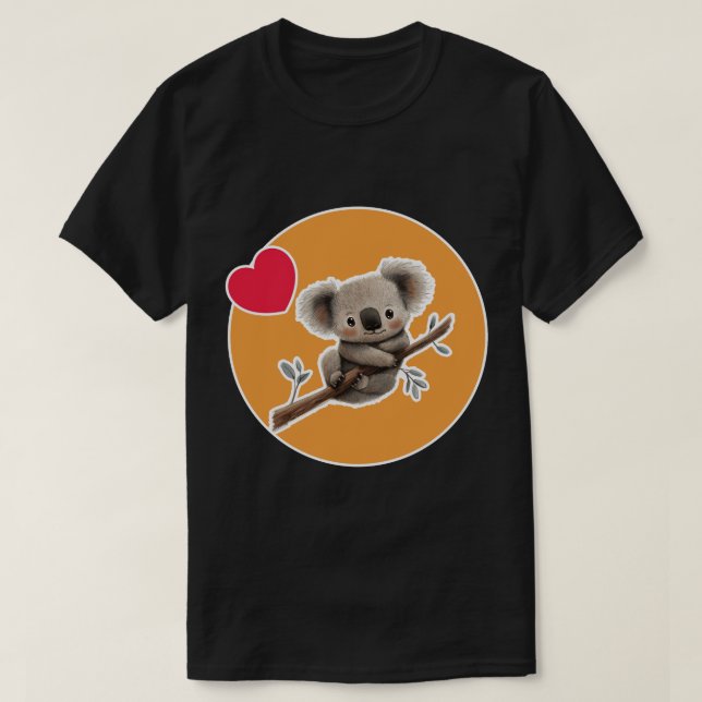 Camiseta Coala com um graveto  (Frente do Design)
