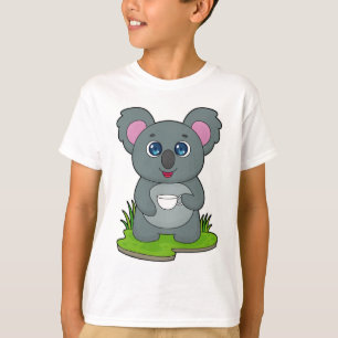 Camiseta Coala com xícara de café