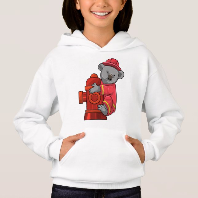 Camiseta Coala como Bombeiro com Hidrante (Frente)