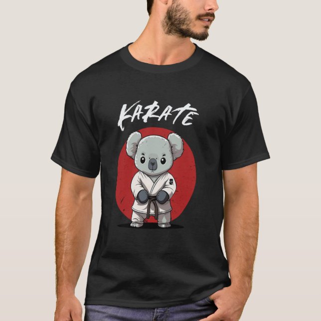 Camiseta Coala de Karatê Clássico Karateka - Kid Koala Kara (Frente)