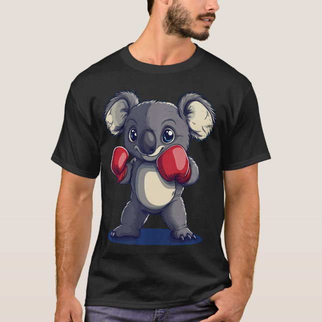 Camiseta Coala Engraçado com Boxe (Frente)